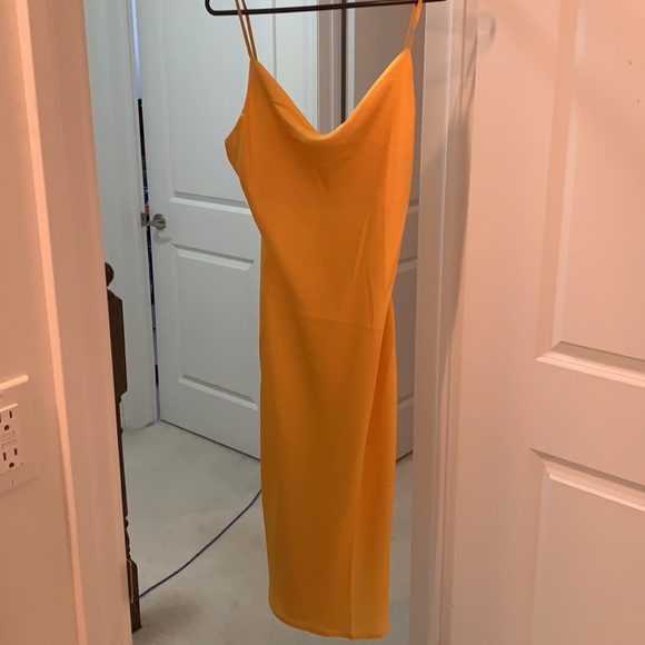 just one answer silk yellow dress (nordstrom) - Picture 4 of 5